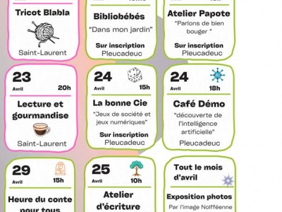 Avril dans les médiathèques du réseau